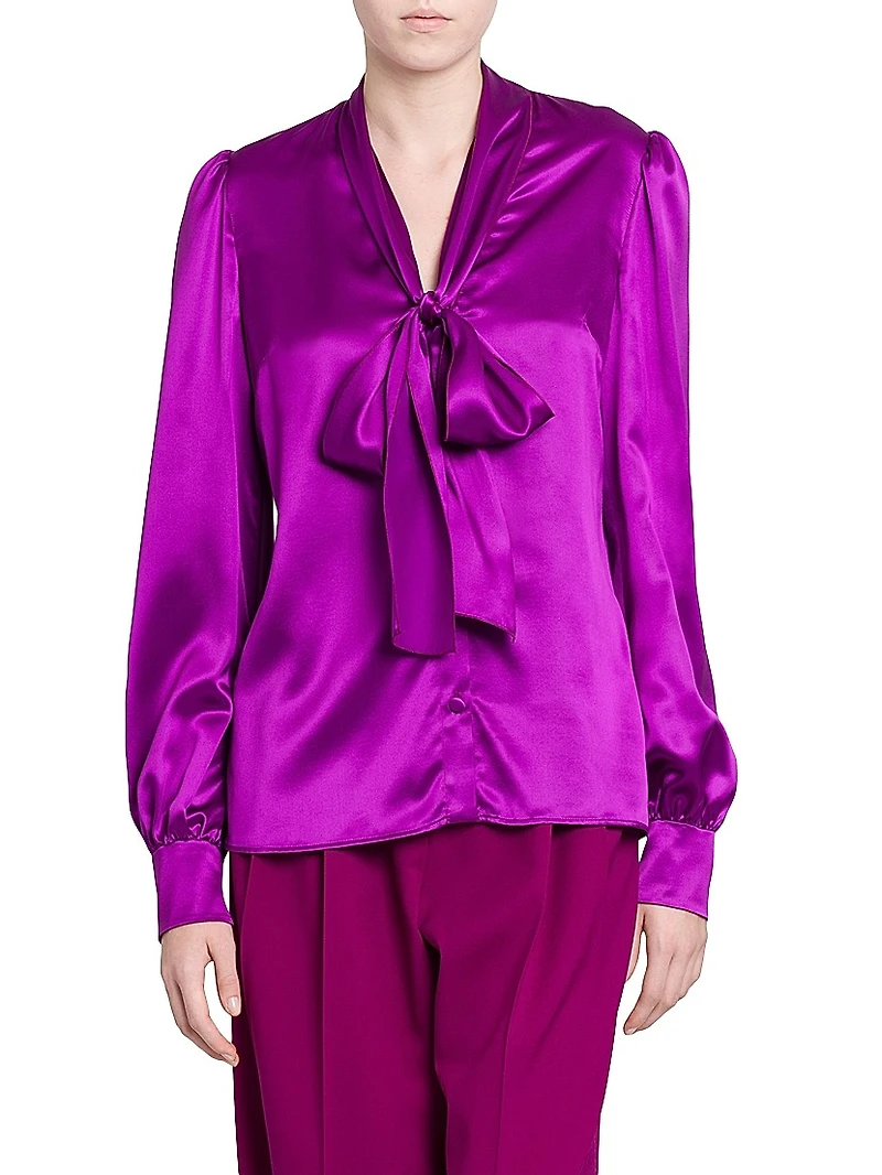 Silk Tieneck Blouse