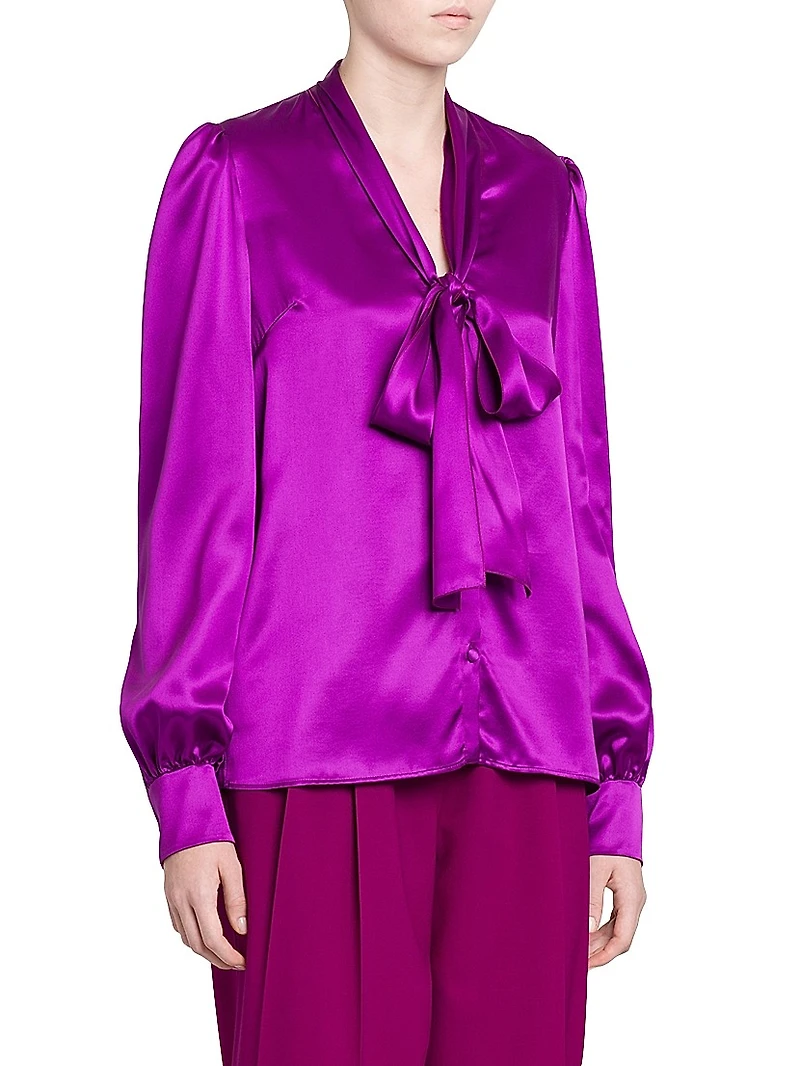Silk Tieneck Blouse