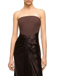 Wayfaring Strapless Draped Gown