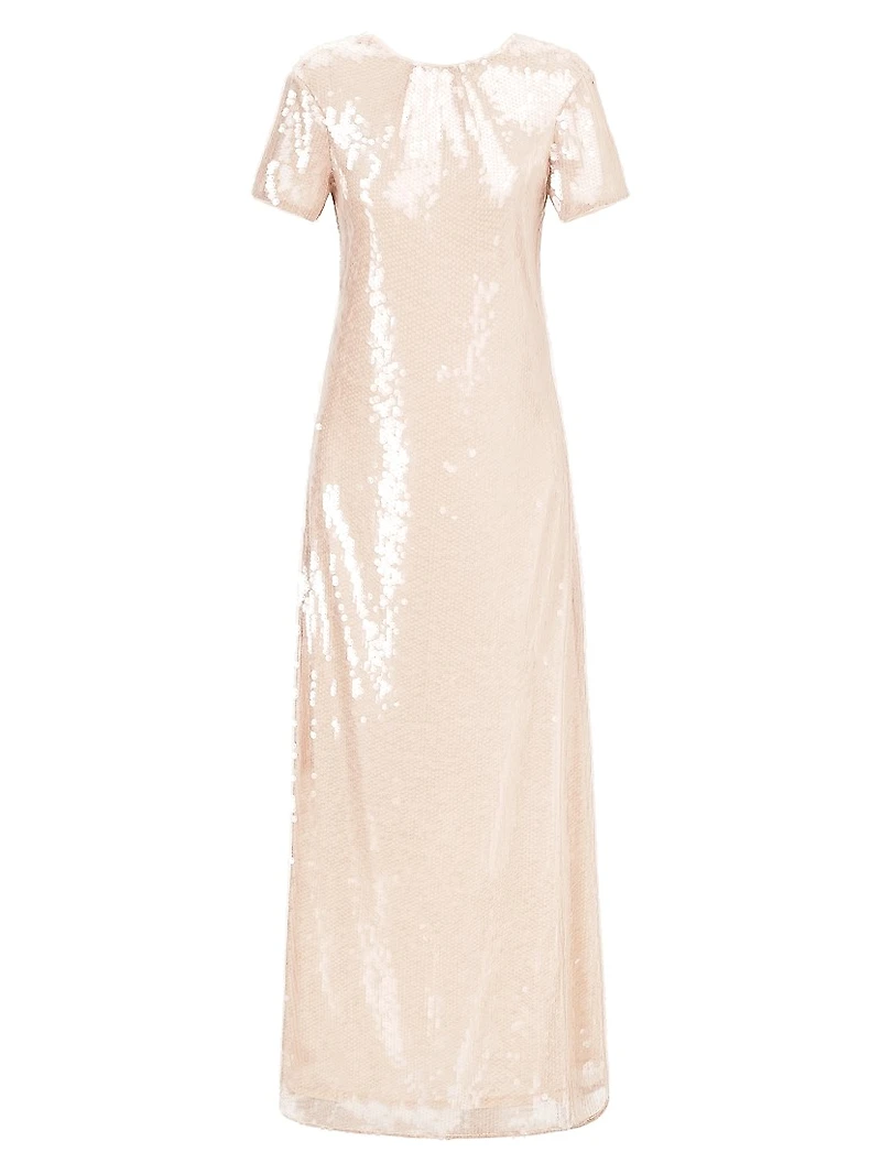 Safi Sequined Short-Sleeve Maxi Dress