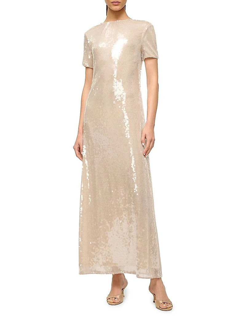 Safi Sequined Short-Sleeve Maxi Dress
