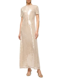 Safi Sequined Short-Sleeve Maxi Dress