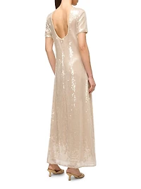 Safi Sequined Short-Sleeve Maxi Dress
