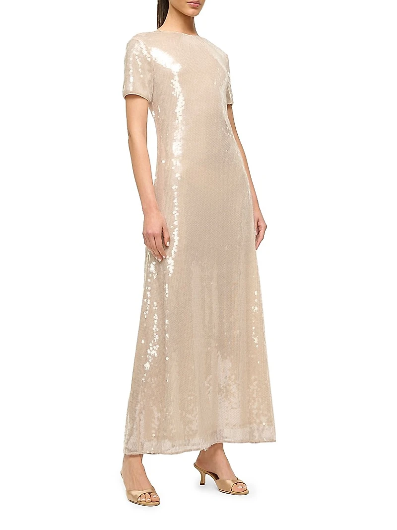 Safi Sequined Short-Sleeve Maxi Dress