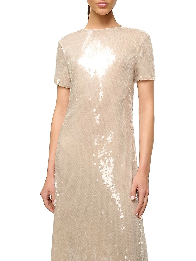 Safi Sequined Short-Sleeve Maxi Dress