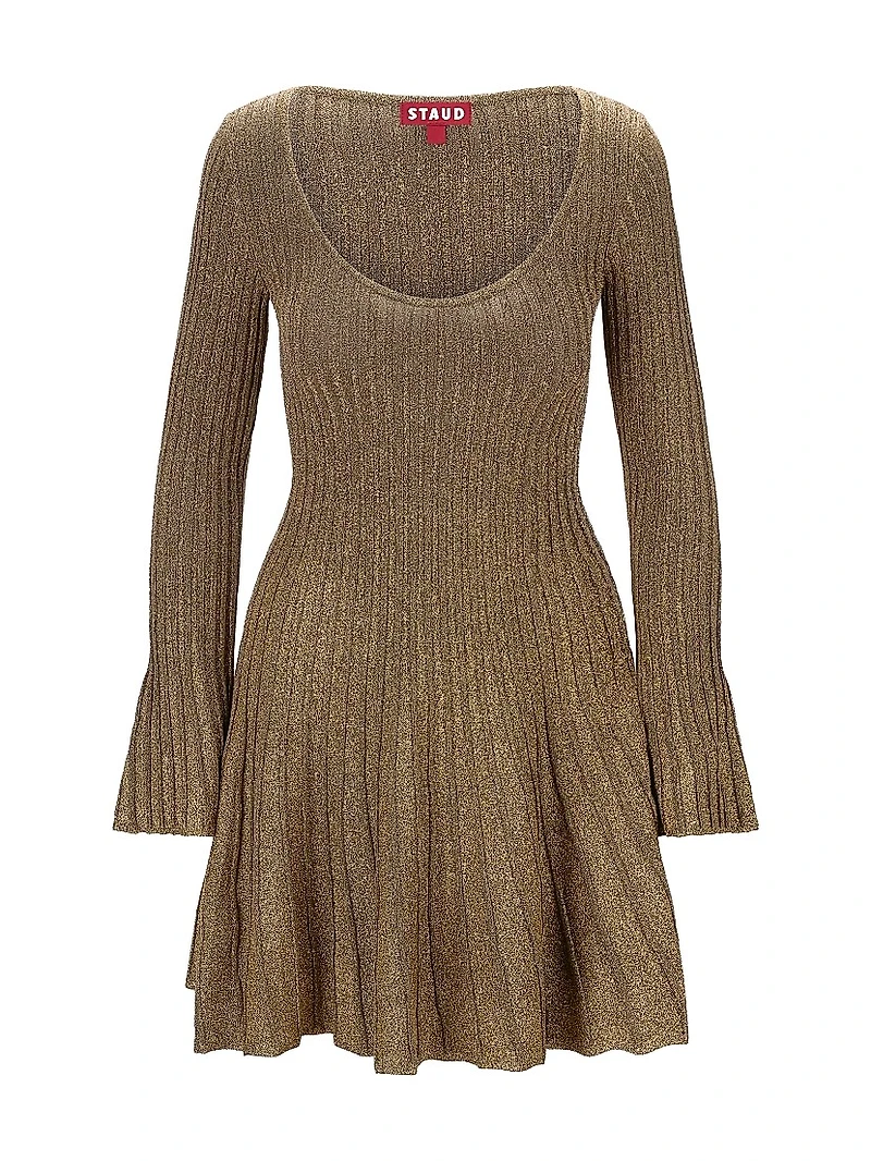 Raquel Metallic Rib-Knit Minidress