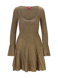 Raquel Metallic Rib-Knit Minidress
