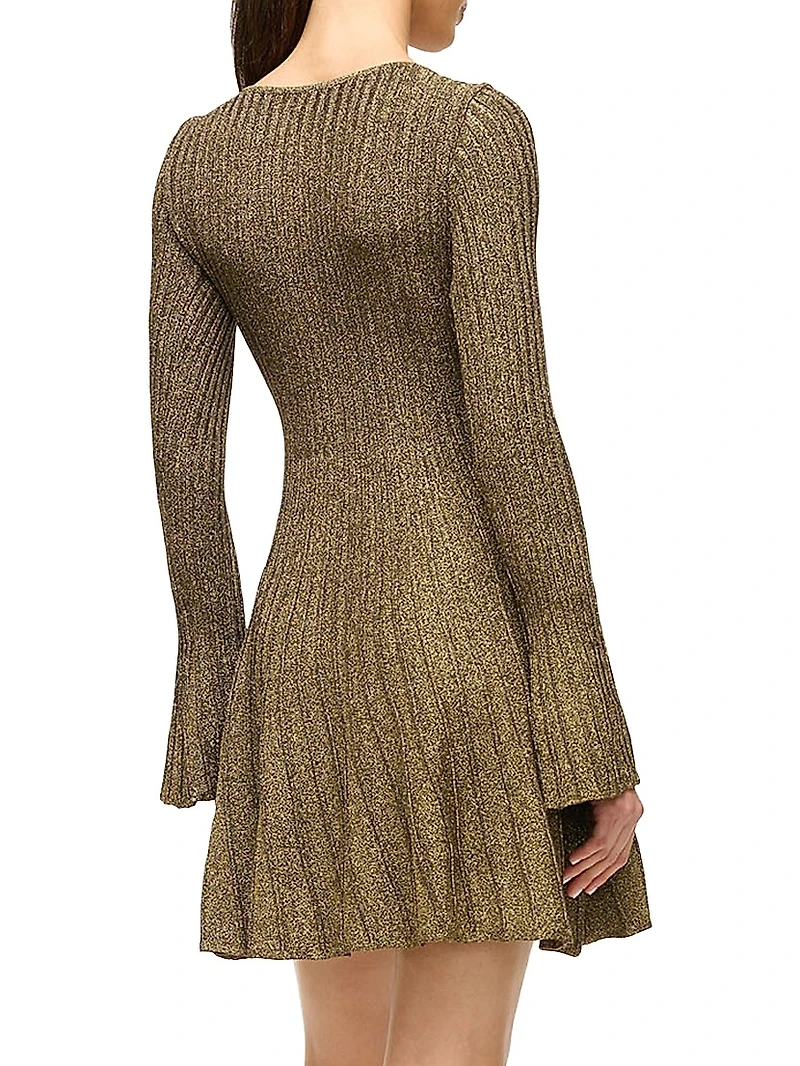 Raquel Metallic Rib-Knit Minidress