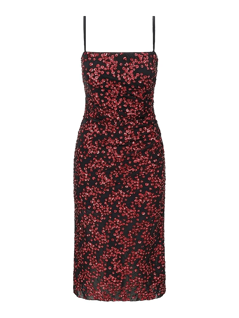 Florentina Floral Sequined Midi-Dress