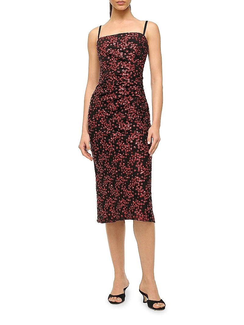 Florentina Floral Sequined Midi-Dress