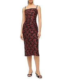Florentina Floral Sequined Midi-Dress