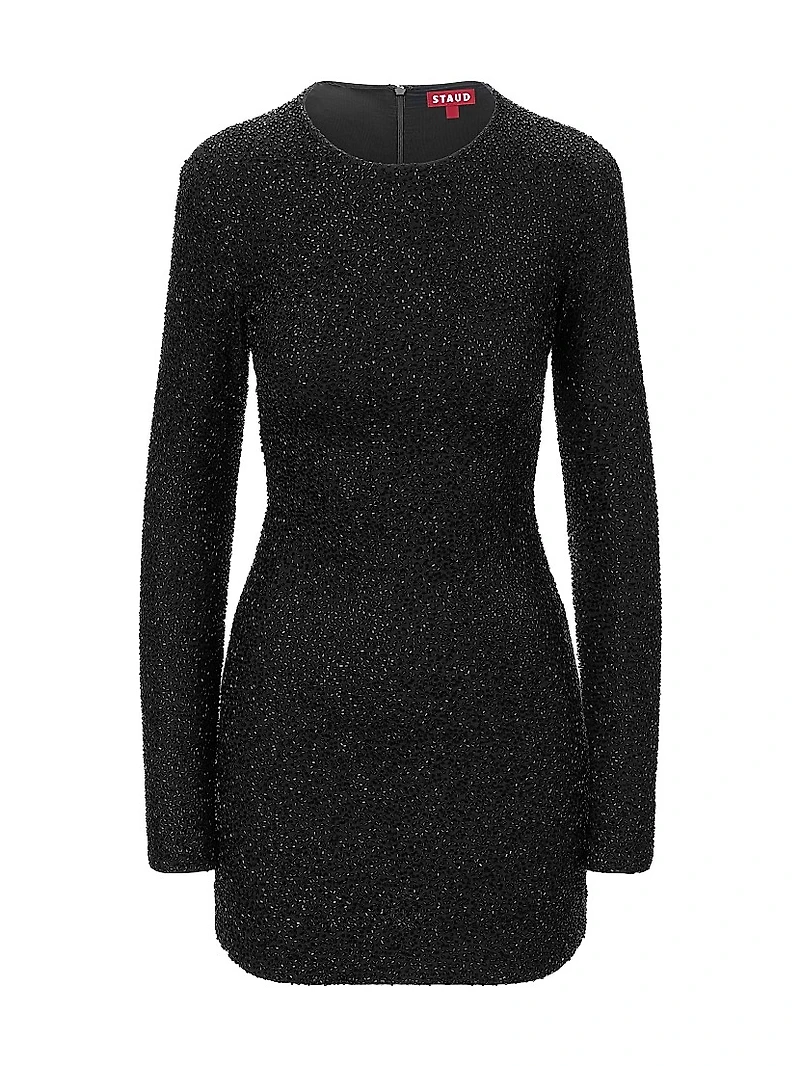 Paradise Embellished Long-Sleeve Minidress