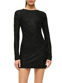 Paradise Embellished Long-Sleeve Minidress