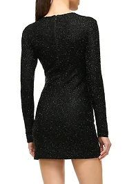 Paradise Embellished Long-Sleeve Minidress