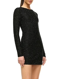 Paradise Embellished Long-Sleeve Minidress