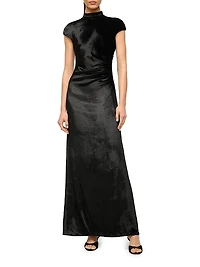 Tina Velvet Cap-Sleeve Maxi Dress