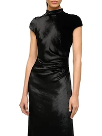 Tina Velvet Cap-Sleeve Maxi Dress