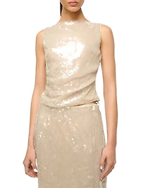 Eton Sequined Sleeveless Top