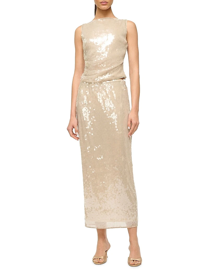 Eton Sequined Sleeveless Top