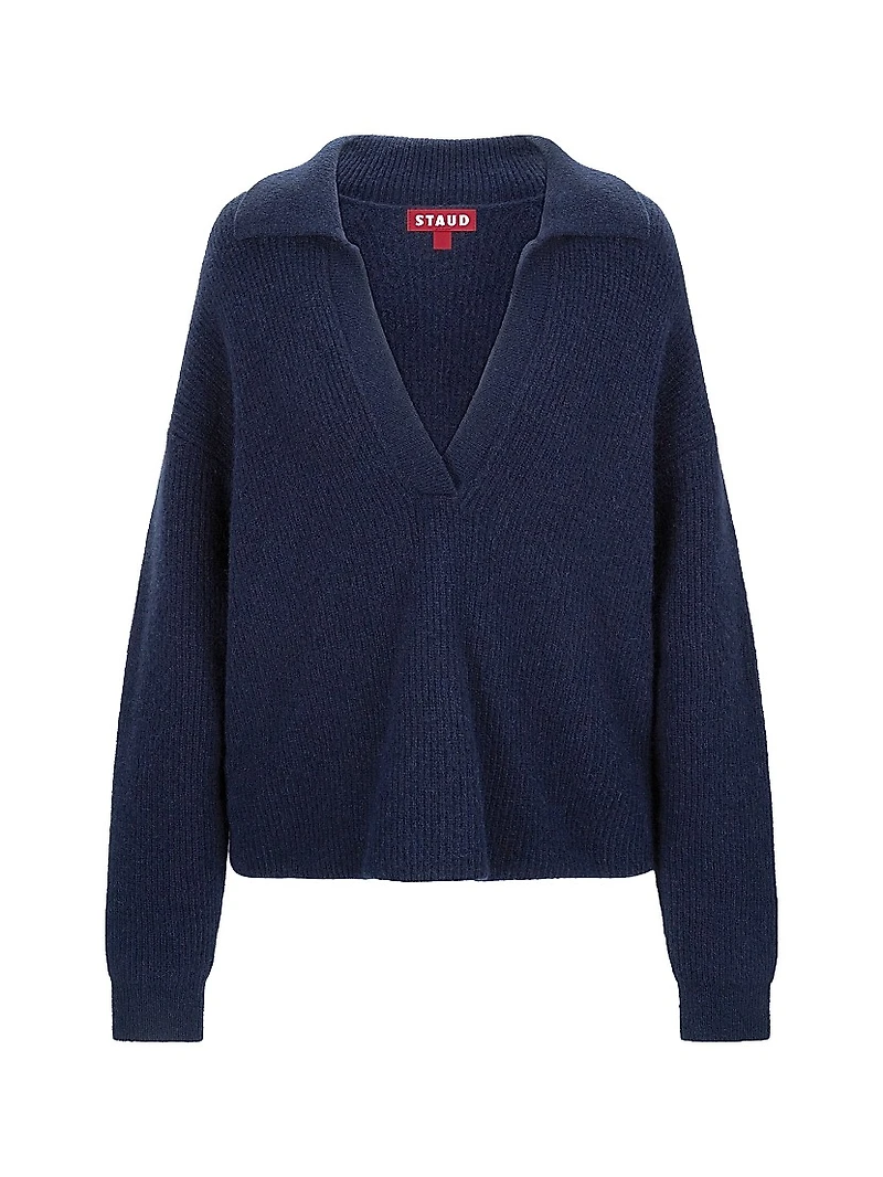 Ruston Rib-Knit V-Neck Sweater