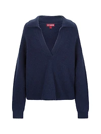 Ruston Rib-Knit V-Neck Sweater