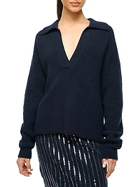 Ruston Rib-Knit V-Neck Sweater