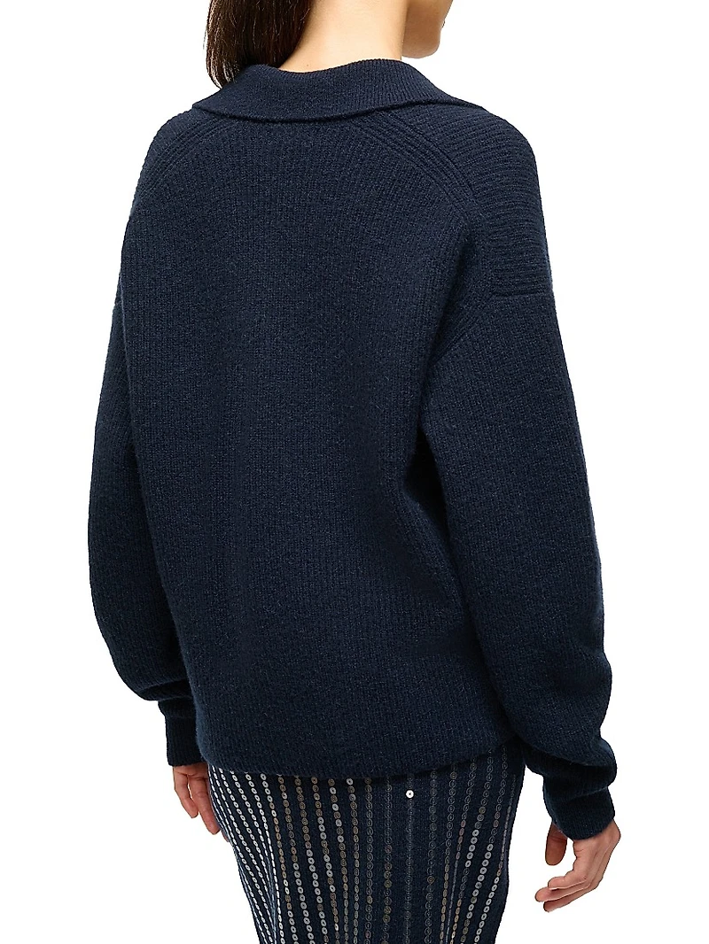 Ruston Rib-Knit V-Neck Sweater