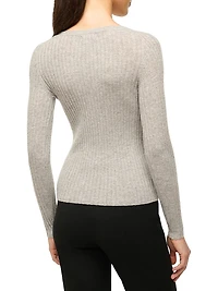 Cargo Rib-Knit V-Neck Cardigan