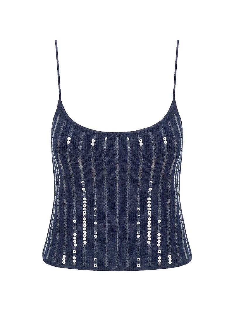 Emerson Sequined Rib-knit Tank