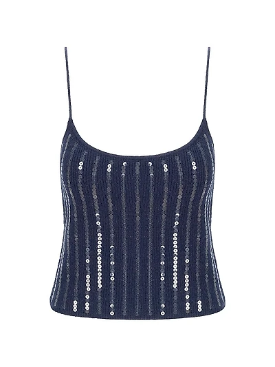 Emerson Sequined Rib-knit Tank