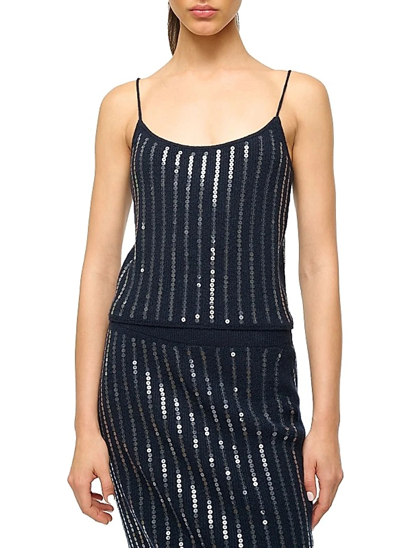Emerson Sequined Rib-knit Tank