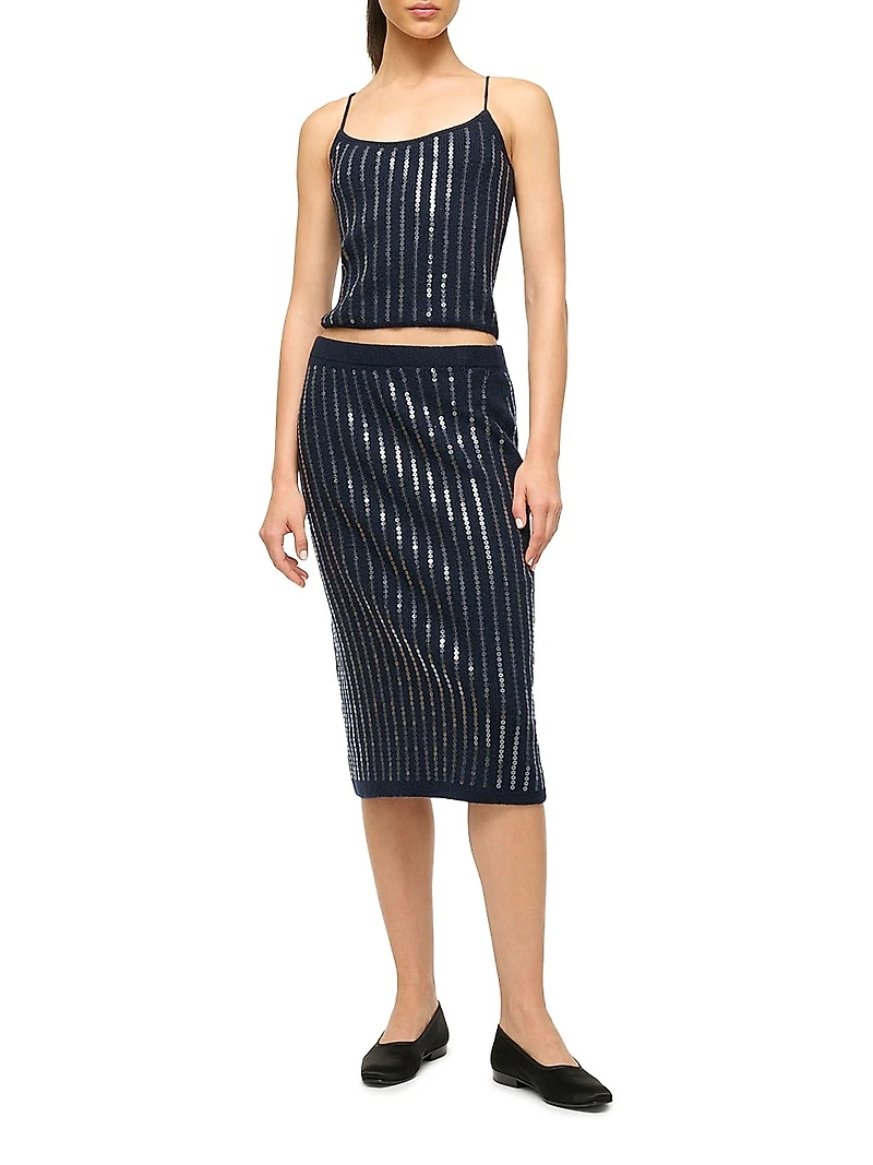 Emerson Sequined Rib-knit Tank