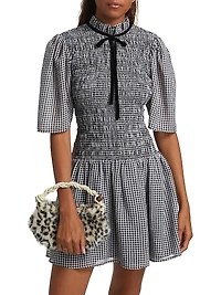 Gingham Smocked Minidress
