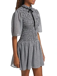Gingham Smocked Minidress
