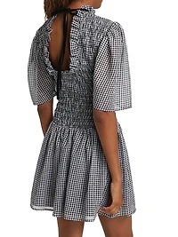Gingham Smocked Minidress
