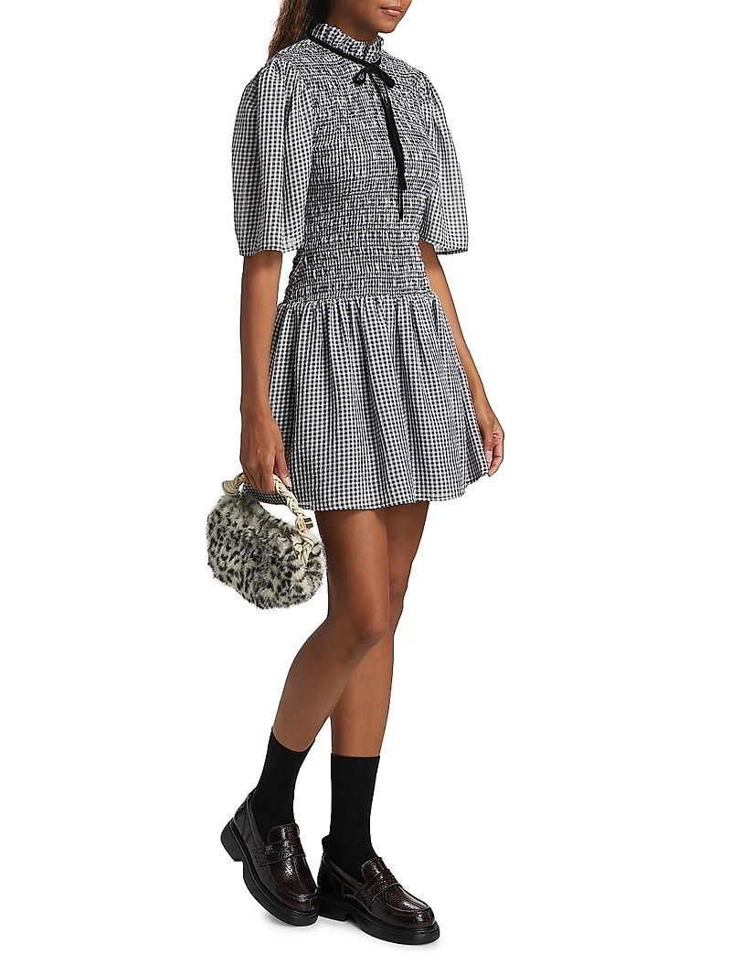 Gingham Smocked Minidress