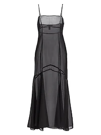 Silk Chiffon Seamed Maxi Dress