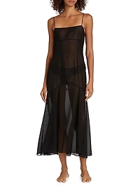 Silk Chiffon Seamed Maxi Dress