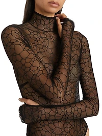 Crystalline Silk Lace Bodysuit