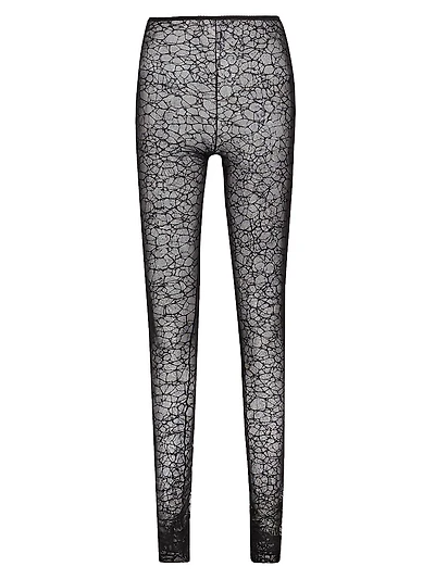 Crystalline Silk Lace Leggings