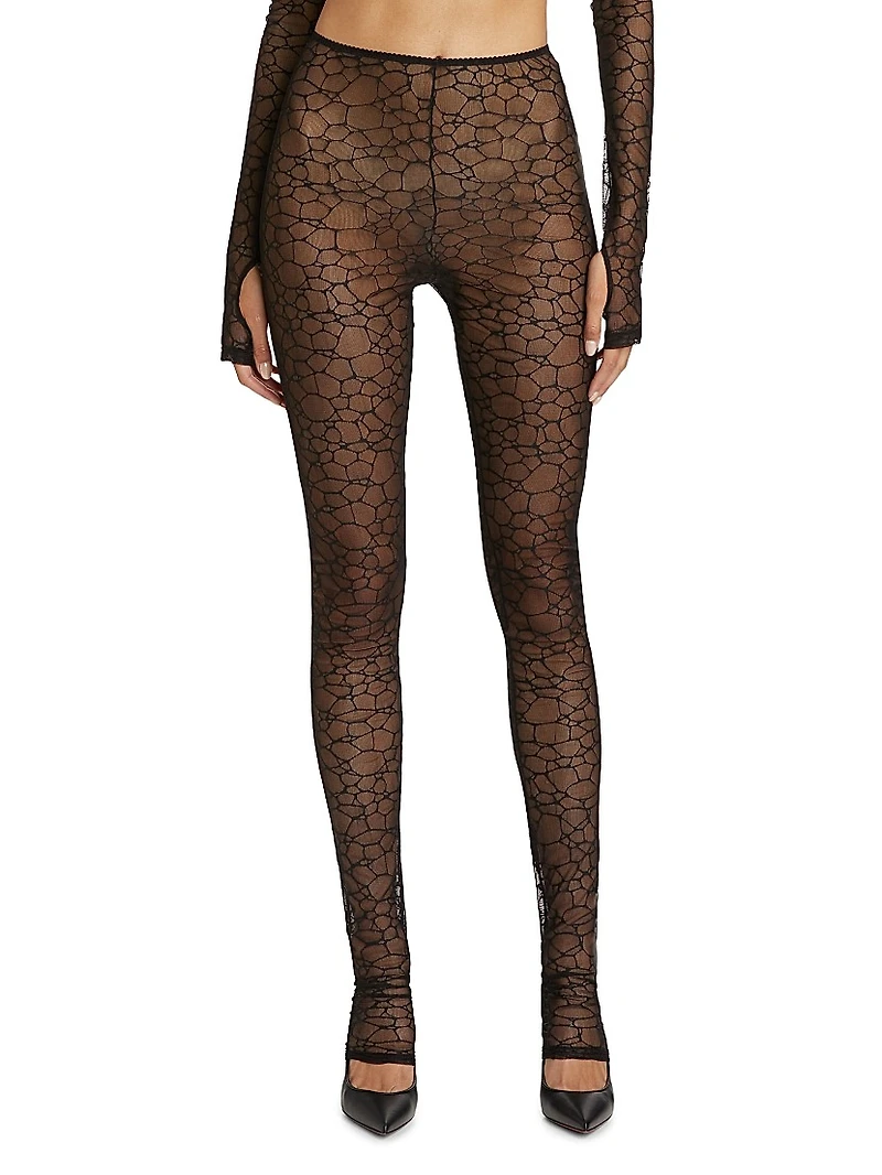 Crystalline Silk Lace Leggings
