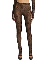 Crystalline Silk Lace Leggings