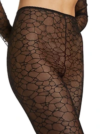 Crystalline Silk Lace Leggings
