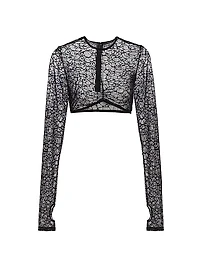 Crystalline Long-Sleeve Crop Top