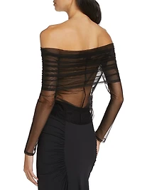 Tulle Off-the-Shoulder Top