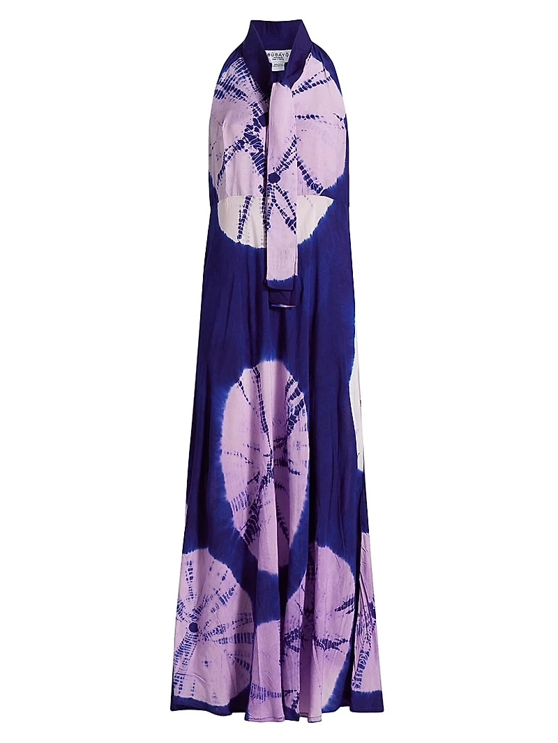 Toriola Spot Tieneck Maxi Dress