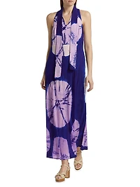 Toriola Spot Tieneck Maxi Dress