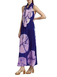 Toriola Spot Tieneck Maxi Dress
