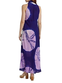 Toriola Spot Tieneck Maxi Dress