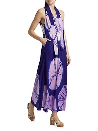 Toriola Spot Tieneck Maxi Dress